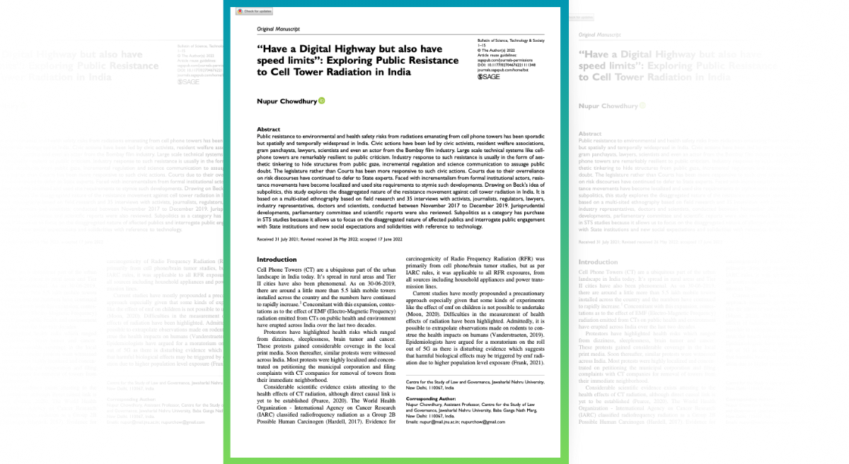 Exploring Public Resistance to Cell Tower Radiation in India