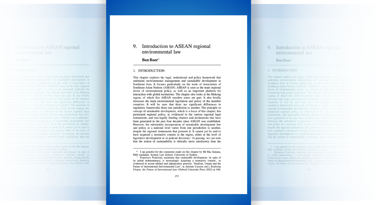 Introduction to ASEAN Regional Environmental Law