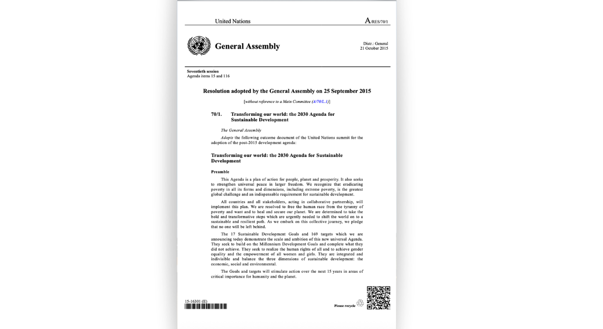 2030 Agenda for Sustainable Development and the Addis Ababa Action Agenda