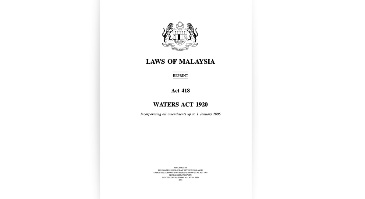 Act 418: Waters Act 1920