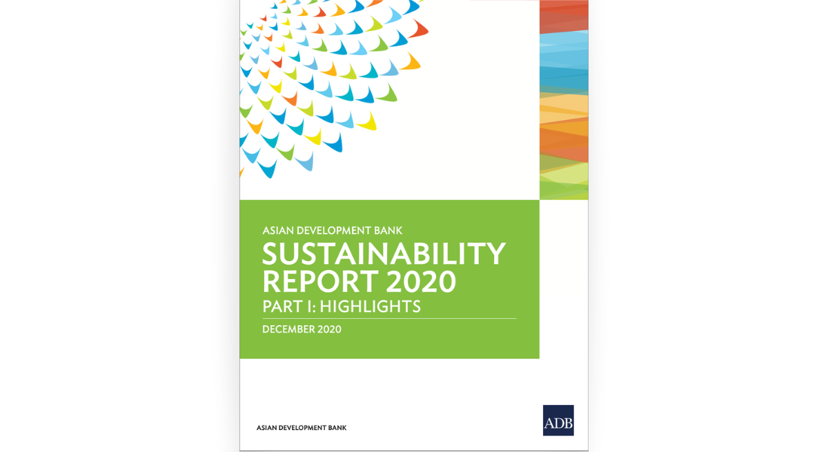 Thumbnail: cover of the Asian Development Bank Sustainability Report 2020, that links to a downloadable file