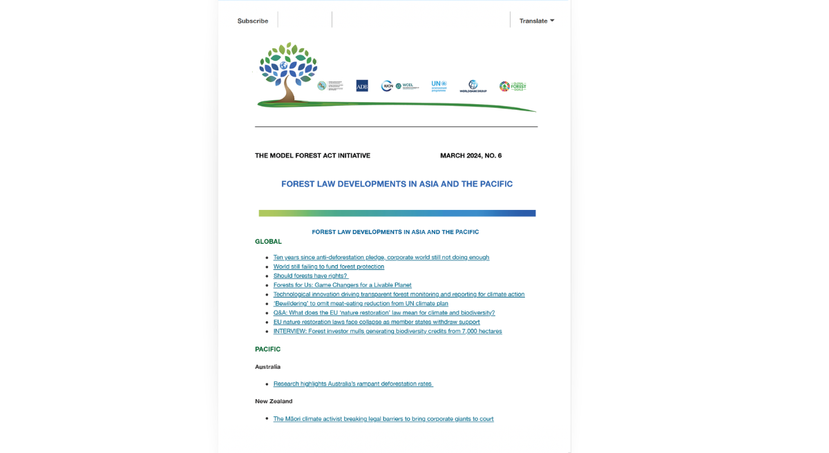 The MoFAI (Model Forest Act Initiative) Newsletters March 2024, NO. 06