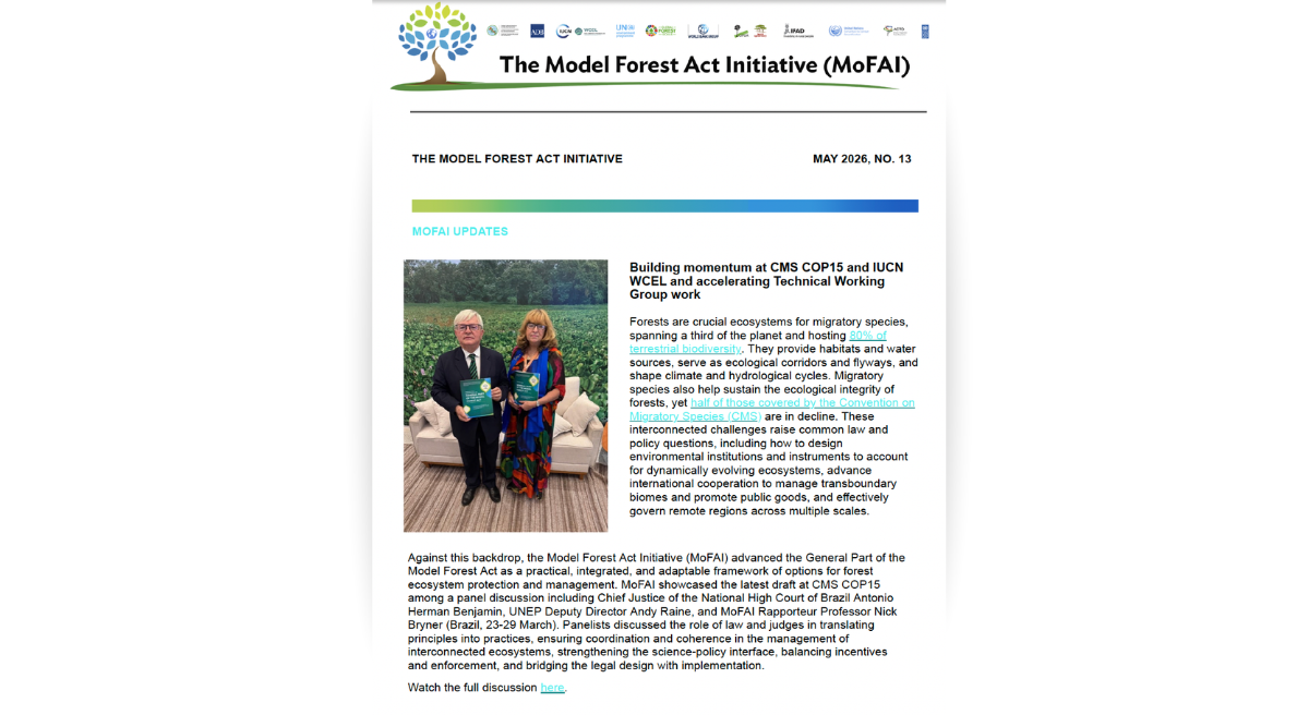 The MoFAI (Model Forest Act Initiative) Newsletter Q2, 2026 NO. 16