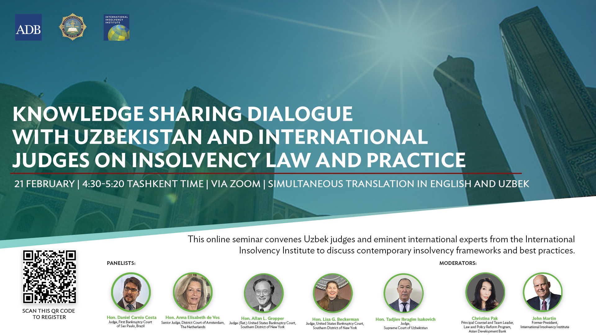 Knowledge Sharing Dialogue with Uzbekistan and International Judges on Insolvency Law and Practice