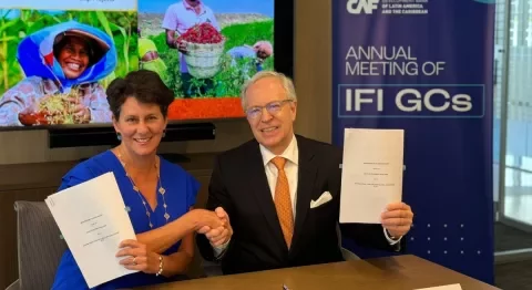 the Asian Development Bank General Counsel Thomas M. Clark and the International Fund for Agricultural Development General Counsel Katherine Meighan