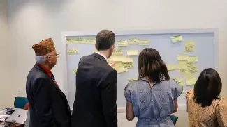 From left to right: Justice Ananda Mohan Bhattarai, Supreme Court of Nepal; Prof. Dr. Ewald Endres, Fakultät Wald und Forstwirtschaft, Freising, Germany; Samantha Sy, ADB Legal and Policy Specialist; and Rose-Liza Eisma-Osorio, Environmental Lawyer and Professor of Law providing inputs for the Multi-Stakeholder Consultations