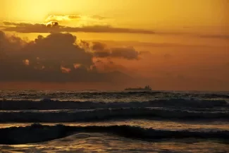 Sunset at a beach in Karnataka, India.