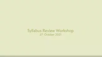  Environmental Law Teachers Online Training Program: Syllabus Review Workshop