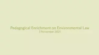 Environmental Law Teachers Online Training Program: Pedagogical Enrichment on Environmental Law